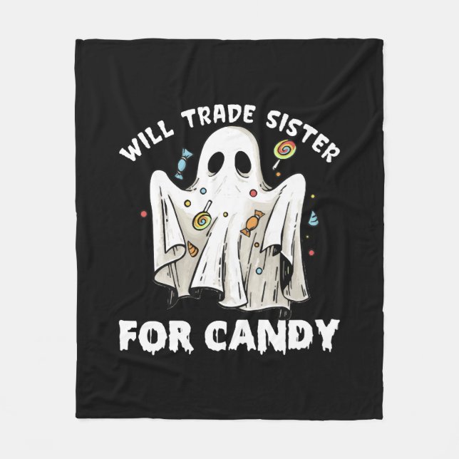 wird die Schwester gegen niedlichen Halloween-Geis Fleecedecke (Vorderseite)