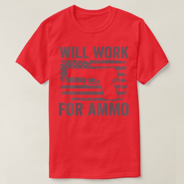 Wird für Ammo USA Flag Funny 9mm Pistole Gun arbei T-Shirt (Design vorne)