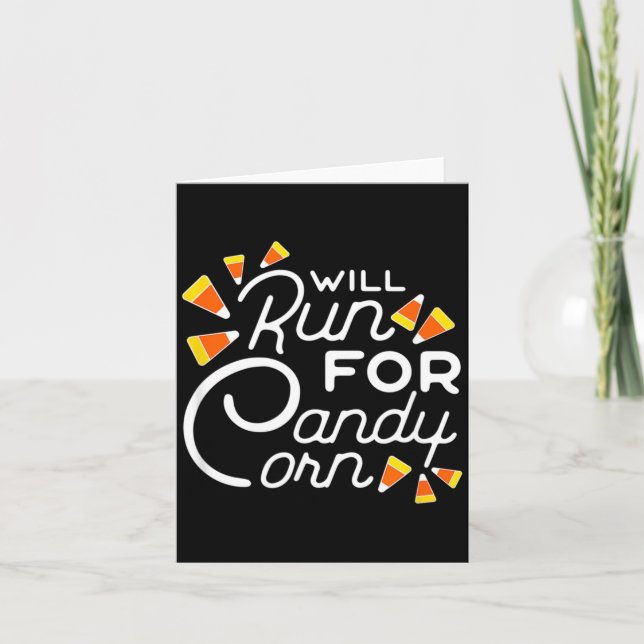 Wird für Candy Corn Marathon Halloween Funny laufe Karte (Vorderseite)
