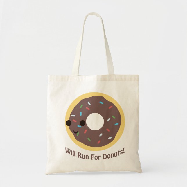 Wird für Donuts laufen - Schokolade Tragetasche (Vorne)