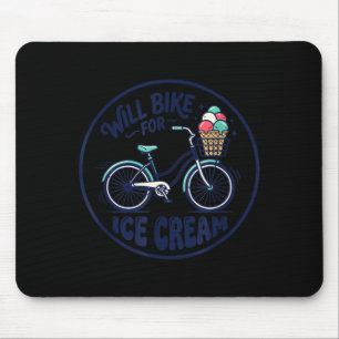 Wird für Eis Fahrrad fahren Süßer Klassischer Fahr Mousepad