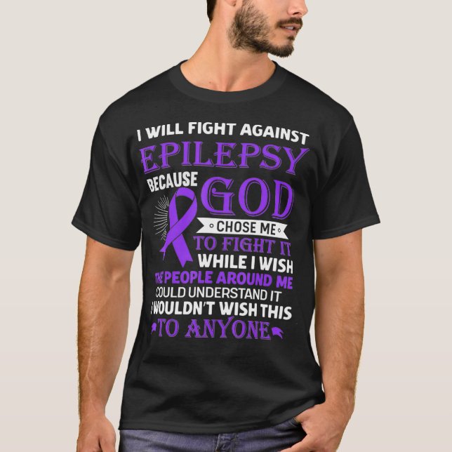 Wird gegen Epilepsie Awareness Lila kämpfen T-Shirt (Vorderseite)