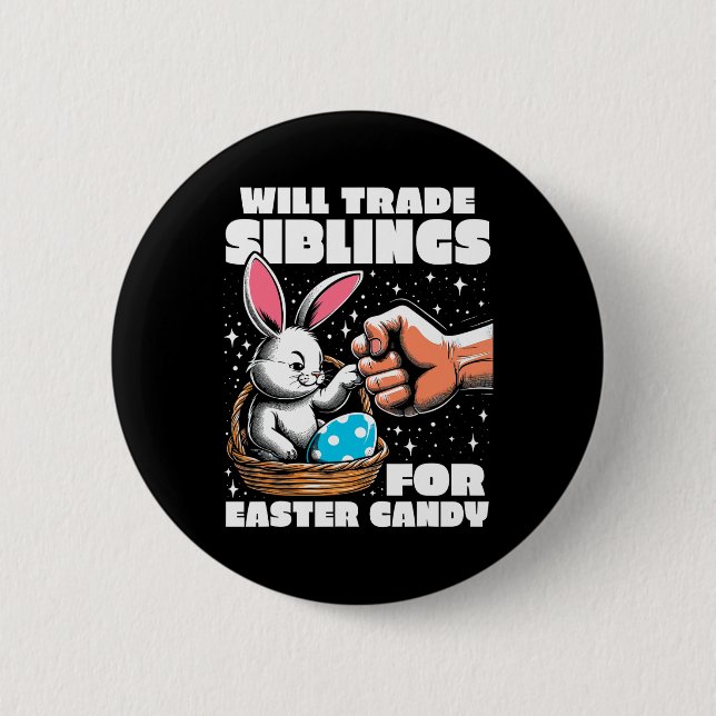 Wird Geschwister für Osterhasen Candy Oaster Bunny Button (Vorderseite)
