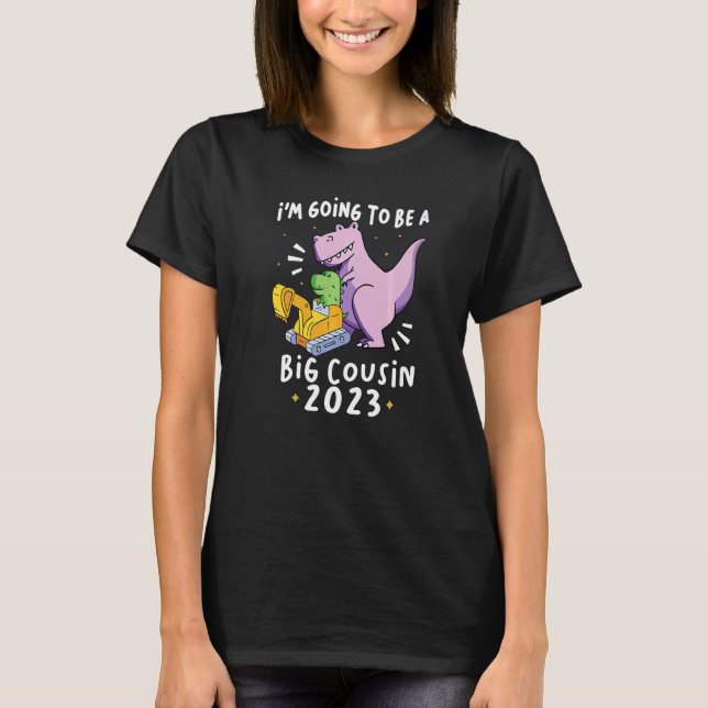 Wird großer Bruder 2023 Dinosaurier Rex Kinder Jun T-Shirt (Vorderseite)