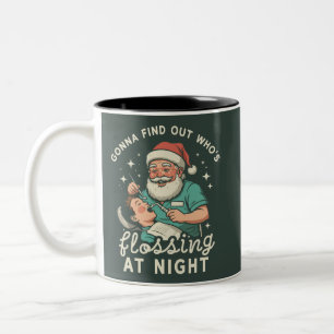 Wird herausfinden, wer nachts Zahnseide benutzt. D Zweifarbige Tasse