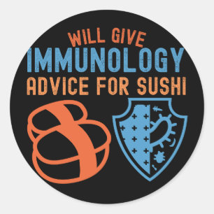 Wird immunologische Beratung für Sushi geben Runder Aufkleber