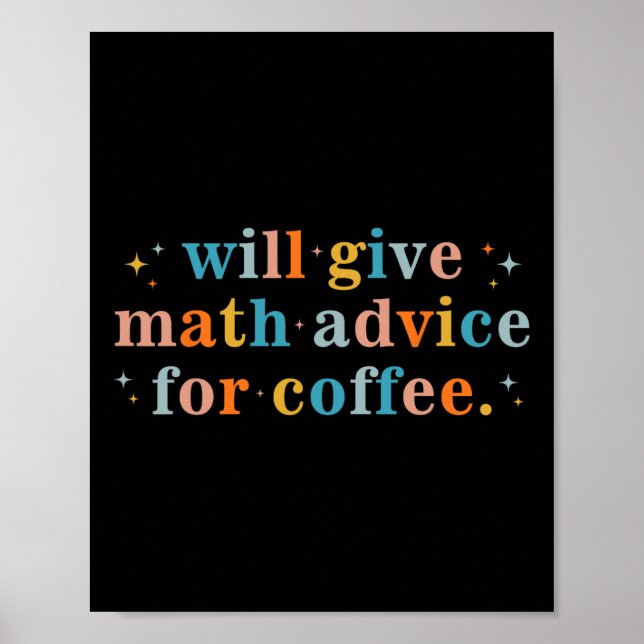 Wird Mathe-Tipps gegen Kaffee geben Mathematik zur Poster (Vorne)