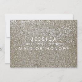 Wird meine Trauzeugin White Sequins Card sein? Einladung