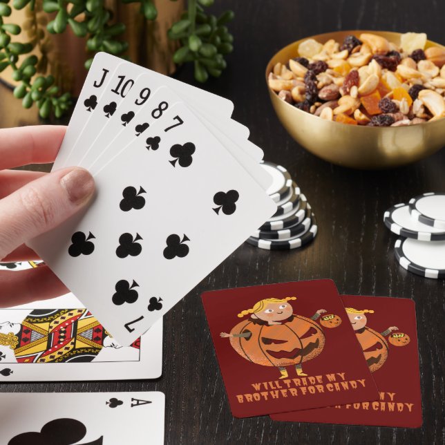 WIRD MEINEN BRUDER FÜR CANDY lustigen Halloween HA Spielkarten (In Situ)
