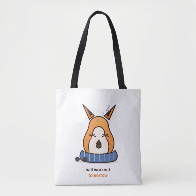 Wird morgen trainieren Lustiger Fuchs Fitnessstudi Tasche (Vorderseite)