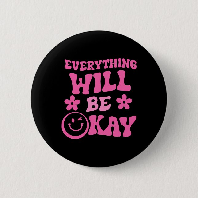 Wird Ok Retro Groovy Bewusstsein für psychische Ge Button (Vorderseite)