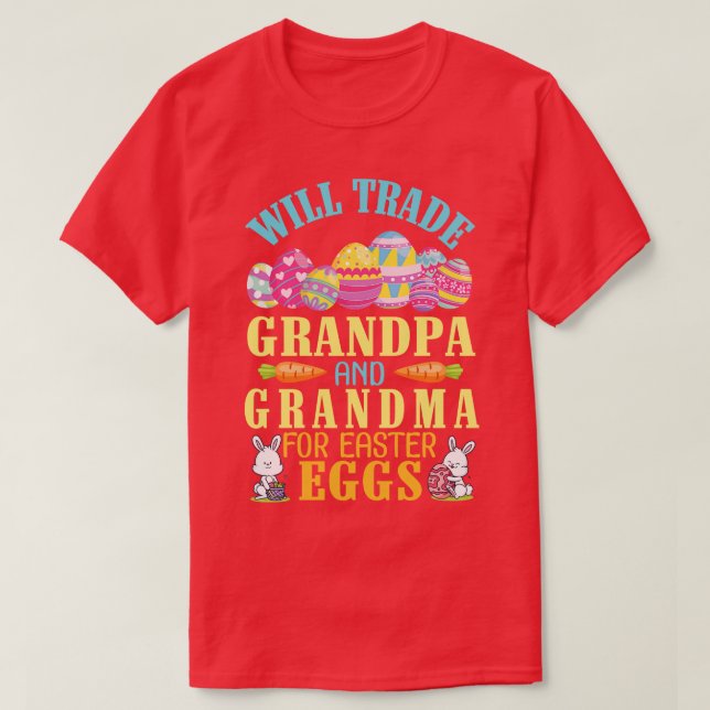 Wird Opa und Oma für Ostereier Hap handeln T-Shirt (Design vorne)