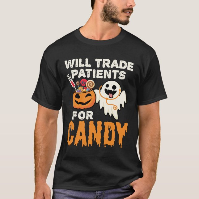 Wird Patienten gegen Candy Halloween Nurse tausche T-Shirt (Vorderseite)