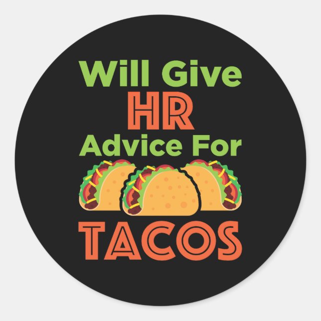 wird Personalberatung für das Personal von Tacos e Runder Aufkleber (Vorderseite)