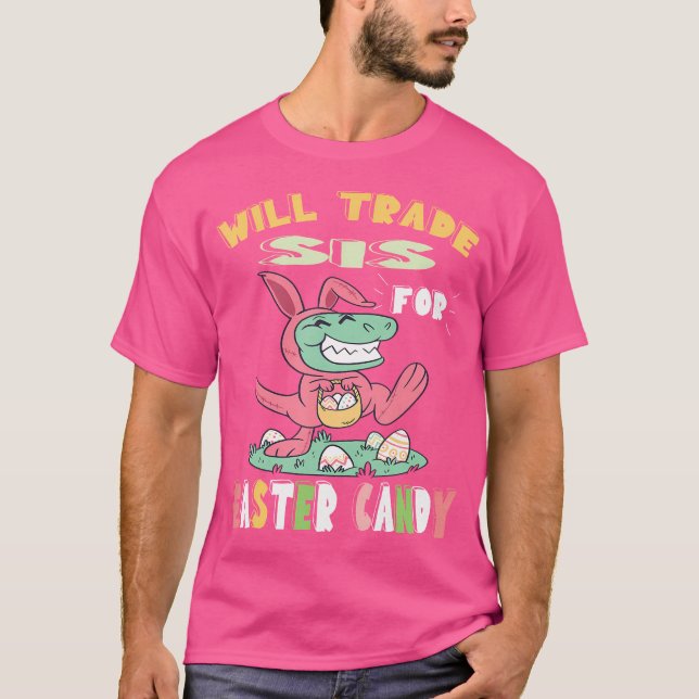 Wird Samen für Ostern Candy Dinosaur T Rex Bun T-Shirt (Vorderseite)