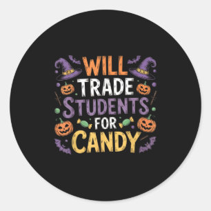 Wird Schüler für Bonbons Männer Halloween Runder Aufkleber