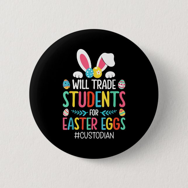 Wird Schüler für Ostereier Hausmeister tauschen Button (Vorderseite)