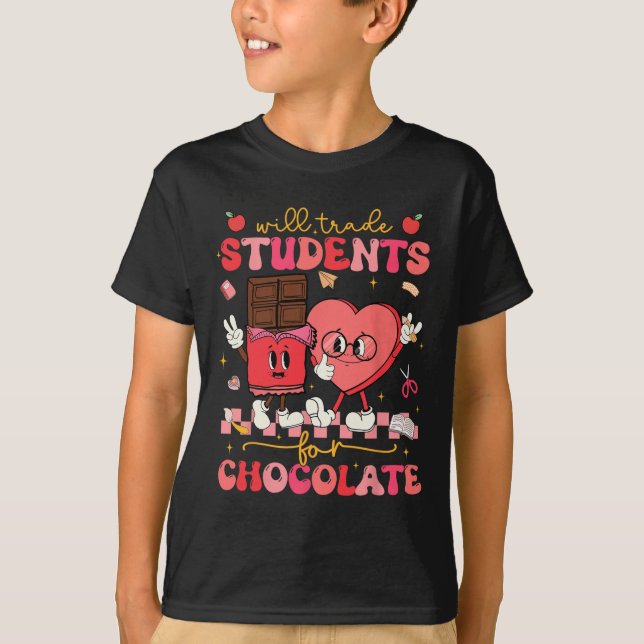 Wird Schüler für Schokolade eintauschen Lehrer Val T-Shirt (Vorderseite)