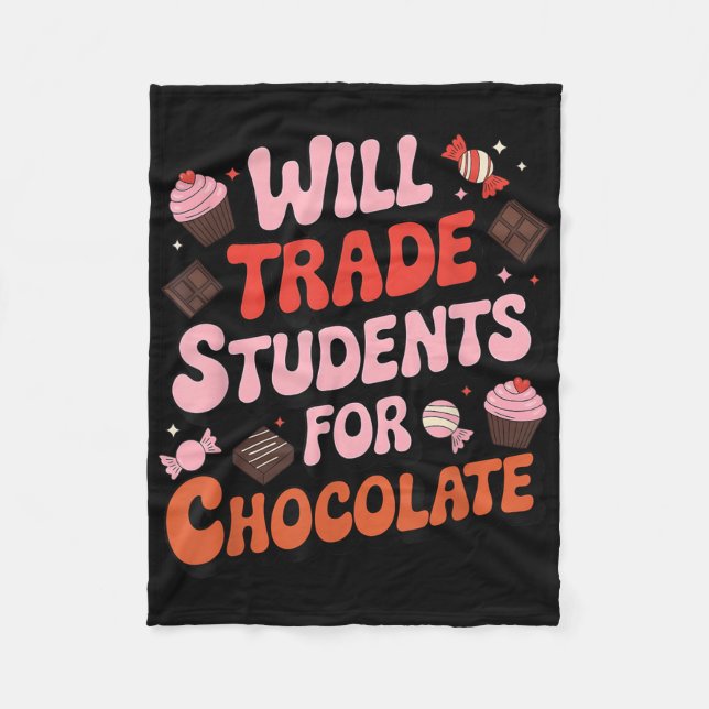 Wird Schüler gegen Schokolade Valentinstag F tausc Fleecedecke (Vorderseite)