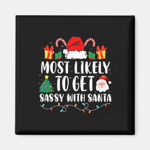 Wird sich wahrscheinlich mit Santa lustige Familie Magnet
