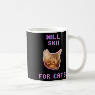 Wird Skifahren für Katzen Lustiges Winter-Schnee-A Kaffeetasse