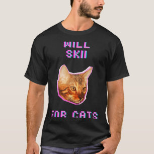 Wird Skifahren für Katzen lustiges Winter-Schnee-A T-Shirt