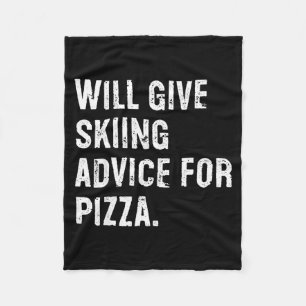Wird Skifahrerratschläge für Pizza geben lustiger Fleecedecke