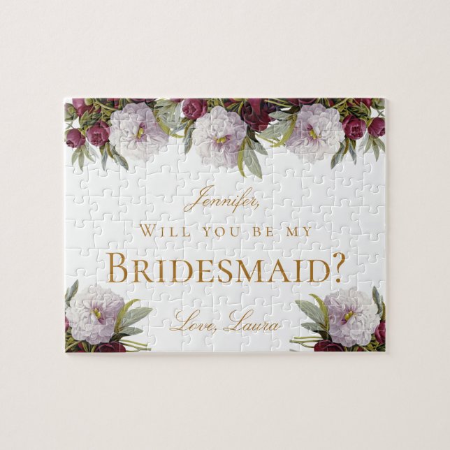 Wird U mein Bridesmaid-Vorschlag Burgundy Peonys (Horizontal)