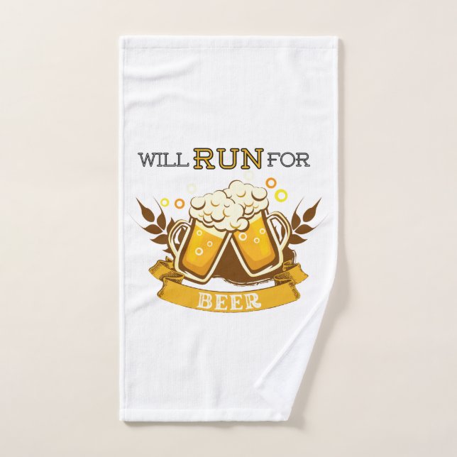 Wird um Bier rennen, läuft Design Handtuch (Handtuch)