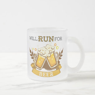 Wird um Bier rennen, läuft Design Mattglastasse