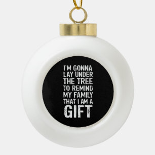 Wird unter dem Weihnachtsbaum liegen Weihnachtsfam Keramik Kugel-Ornament