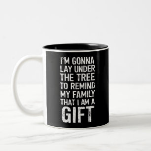 Wird unter dem Weihnachtsbaum liegen Weihnachtsfam Zweifarbige Tasse