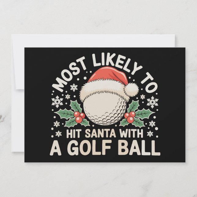 Wird wahrscheinlich Santa mit einem Golfball treff Einladung (Vorderseite)