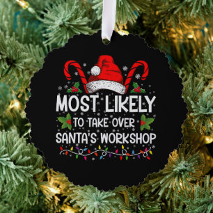 Wird wahrscheinlich Santas Werkstatt zu Weihnachte Ornament Karte