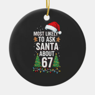 Wird Weihnachtsmann aller Wahrscheinlichkeit nach Keramik Ornament