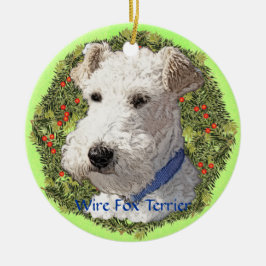 Wire Fox Terrier Art Keramik Ornament