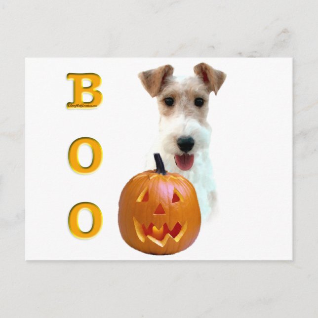 Wire Fox Terrier Boo Postkarte (Vorderseite)