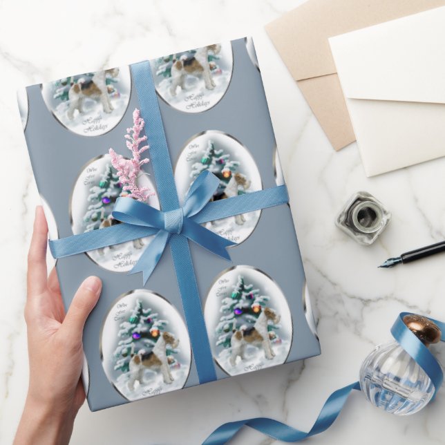 Wire Fox Terrier Christmas Geschenkpapier (Schenken)