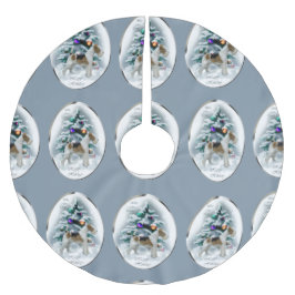 Wire Fox Terrier Christmas Polyester Weihnachtsbaumdecke