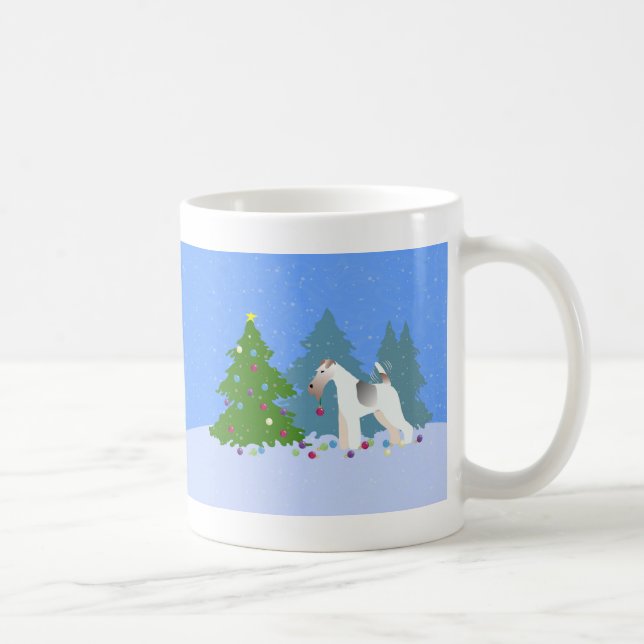 Wire Fox Terrier Decoration Weihnachtsbaum - Wald Kaffeetasse (Rechts)