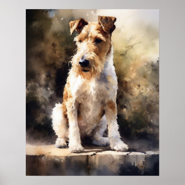 Wire Fox Terrier Dog Art Print Poster (Vorne)