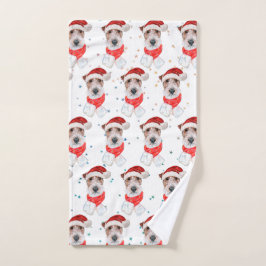 Wire Fox Terrier Dog Breed Christmas Stars Handtuch