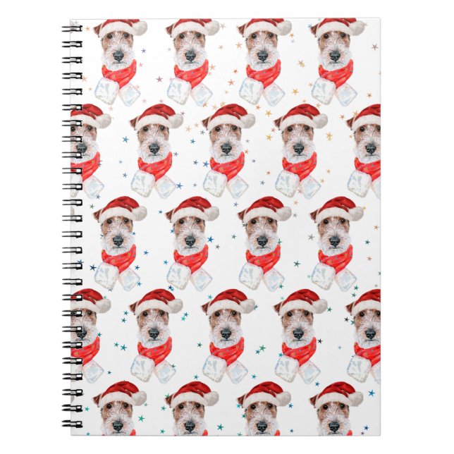 Wire Fox Terrier Dog Breed Christmas Stars Notizblock (Vorderseite)