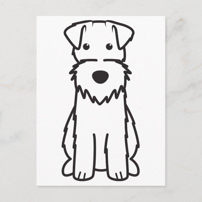Wire Fox Terrier Dog Cartoon Postkarte (Vorderseite)