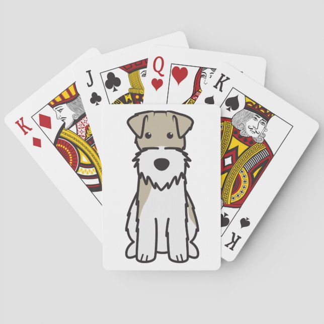 Wire Fox Terrier Dog Cartoon Spielkarten (Rückseite)