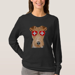 Wire Fox Terrier Dog Schweiz Flaggensonnenbrille T-Shirt