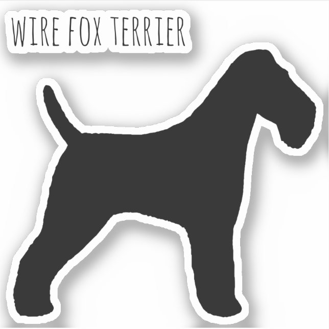 Wire Fox Terrier Dog Silhouette Vinyl Sticker (Vorderseite)