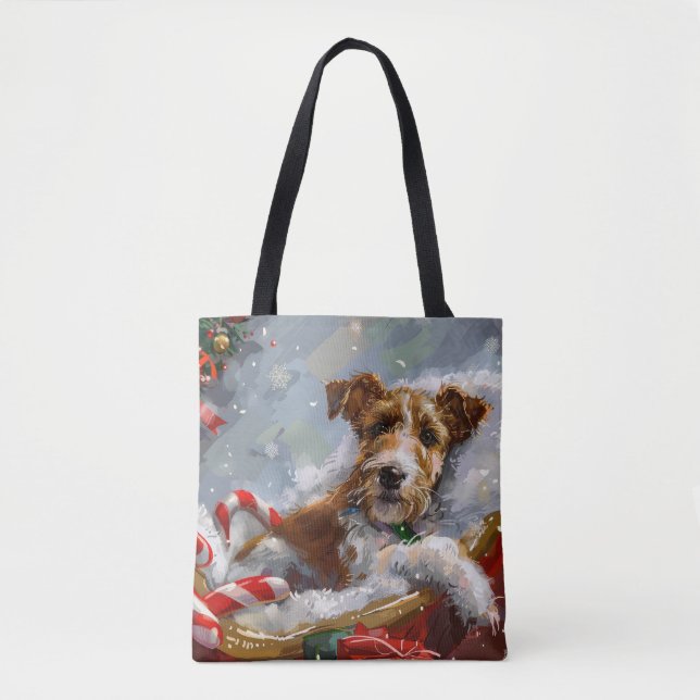 Wire Fox Terrier Dog Weihnachtsfest Tasche (Vorderseite)
