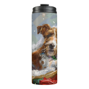 Wire Fox Terrier Dog Weihnachtsfest Thermosbecher