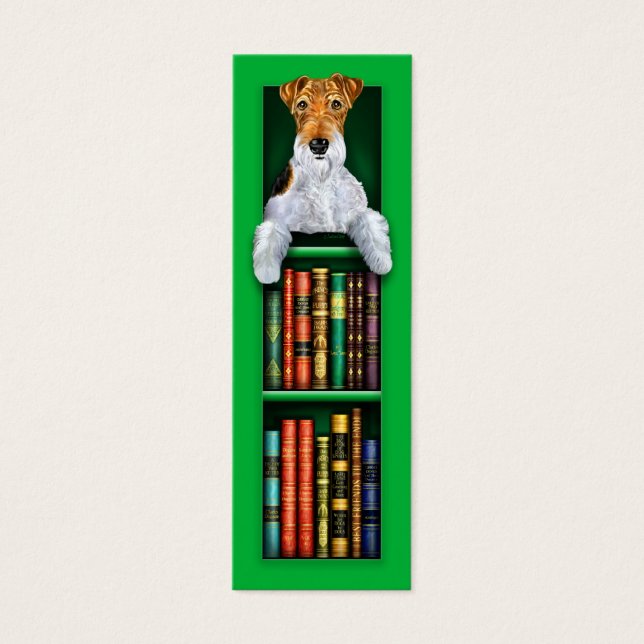 Wire Fox Terrier Green Lesezeichen (Vorderseite)